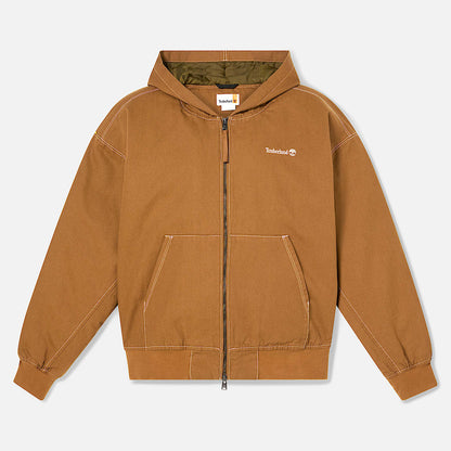 Men's Washed Duck Canvas Hooded Bomber