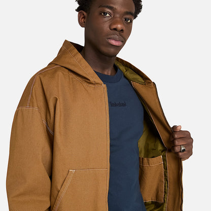 Men's Washed Duck Canvas Hooded Bomber